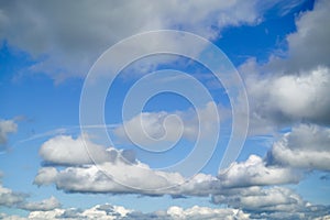 Beautyful blue sky with fleecy cloud