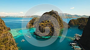 Beautyful lagoon in Kayangan Lake, Philippines, Coron, Palawan.