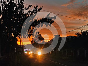 Beautylifulsunset  late afternoon , orange ,sunset ,sky