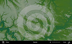 Beauvais outlined, France. Physical