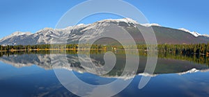 Beauvert lake landscape in Jasper national park