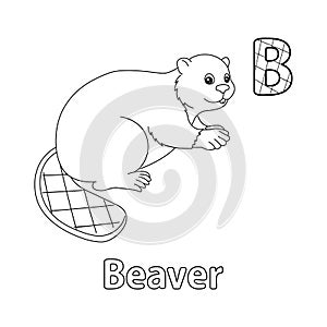 Beaver Alphabet ABC Coloring Page B