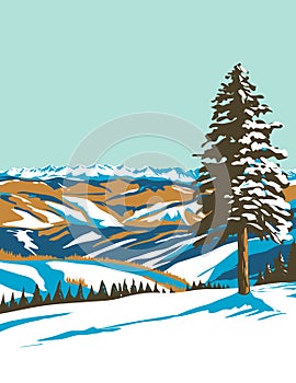 Beaver Creek Ski Resort near Avon Colorado WPA Poster Art