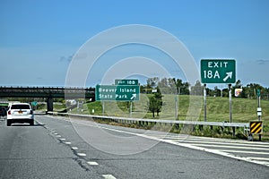 Beaver Island State Park, New York Exit Sign