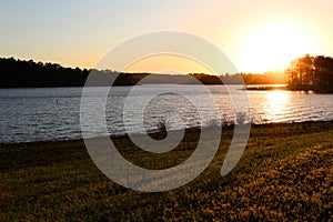 Beaver lake in Rogers Arkansas at sunset