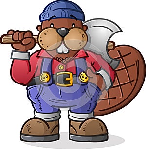 Beaver Lumberjack Cartoon Character