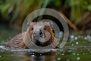 Beaver river animal wild. Generate Ai