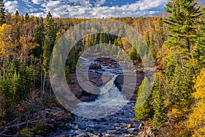 Beaver river falls, autumn, bever bay, minnesota