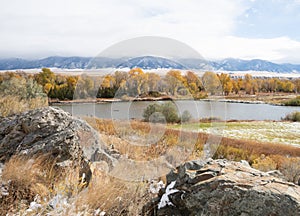 Beaverhead River and Blacktail Mountains in Montana