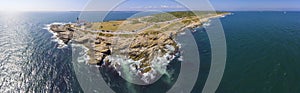 Beavertail Lighthouse aerial view, Rhode Island, USA