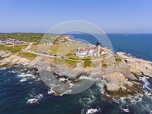 Beavertail Lighthouse aerial view, Rhode Island, USA