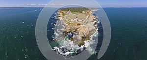 Beavertail Lighthouse aerial view, Rhode Island, USA photo