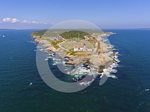 Beavertail Lighthouse aerial view, Rhode Island, USA photo