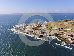 Beavertail Lighthouse aerial view, Rhode Island, USA photo