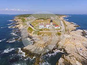 Beavertail Lighthouse aerial view, Rhode Island, USA photo