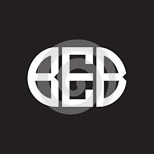 BEB letter logo design on black background. BEB photo