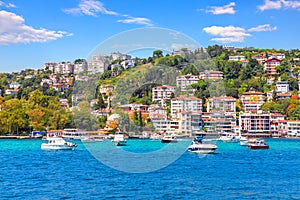 Bebek district of Istanbul, beautiful houses on the coast of the Bosphorus strait