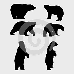 Bear silhouettes vector image photo
