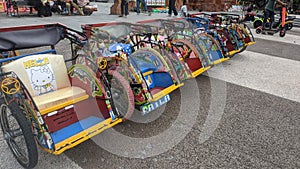 Becak is one of the traditional means of transportation native to Indonesia