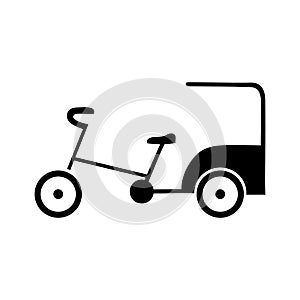 Becak, rickshaw indonesian transportation vector icon . photo
