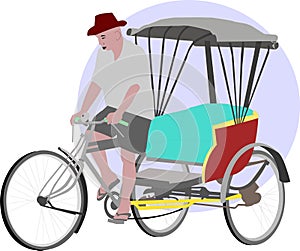 Becak - Cycle Rickshaw - Public Transportation photo