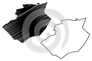 Bechar Province Provinces of Algeria, Peoples Democratic Republic of Algeria map vector illustration, scribble sketch Bechar map