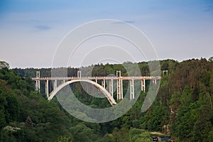 Bechyne Bridge Duha over Luznice river. Czech Republic.