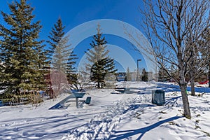 Beckett Green Park in the city of Saskatoon, Saskatchewan, Canada