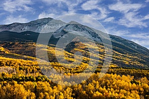 Beckwith Mountain in Fall. Beautiful Autumn Color in the San Juan Mountains of Colorado