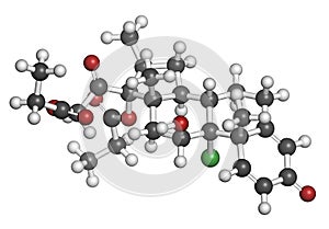 Beclometasone dipropionate glucocorticoid drug molecule. Prodrug of beclometasone. Used in prophylaxis of asthma and treatment of