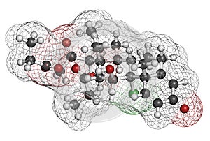 Beclometasone dipropionate glucocorticoid drug molecule. Prodrug of beclometasone. Used in prophylaxis of asthma and treatment of