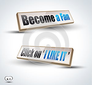 'Become a Fan' social themes 3D Panels photo