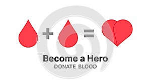 Become a hero donate blood vector