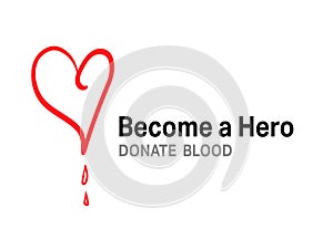 Become a hero donate blood vector