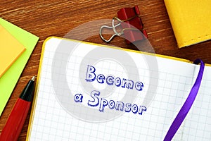 Become a Sponsor inscription on the page photo