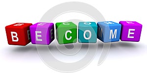 Become word block on white