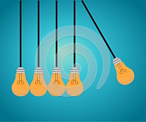 Hanging light bulbs in perpetual motion