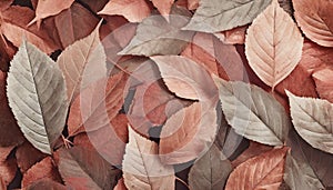 Bed of Autumn dried leafs background