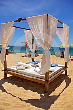 Bed on the beach.