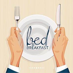 Bed and breakfast menu cover template