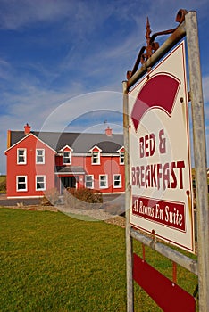 Bed and Breakfast Signboard and Beautiful Building