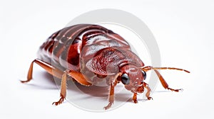 Bed bug isolated on white background. Generative AI