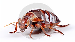 Bed bug isolated on white background. Generative AI photo