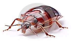 Bed bug isolated on white background. Generative AI