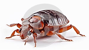 Bed bug isolated on white background. Generative AI