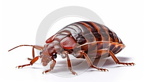 Bed bug isolated on white background. Generative AI photo