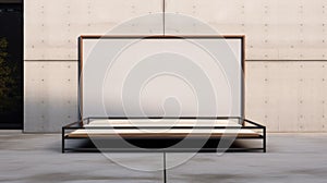 Minimalist Bed Frame Mockup On Asphalt Background 7x5 Size photo