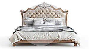 Bed with headboard and pillows