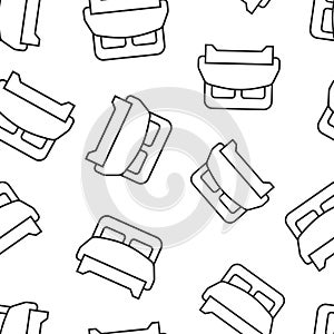 Bed icon in flat style. Bedroom sign vector illustration on white isolated background. Bedstead seamless pattern business concept