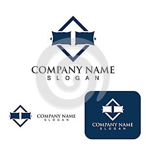 Bed logo and symbol hotel business logo vector